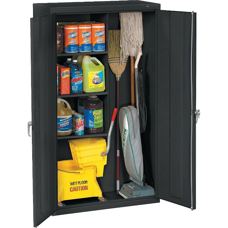 TENNSCO Janitorial Cabinet 36w x 18d x 64h Black JAN6618DHBK