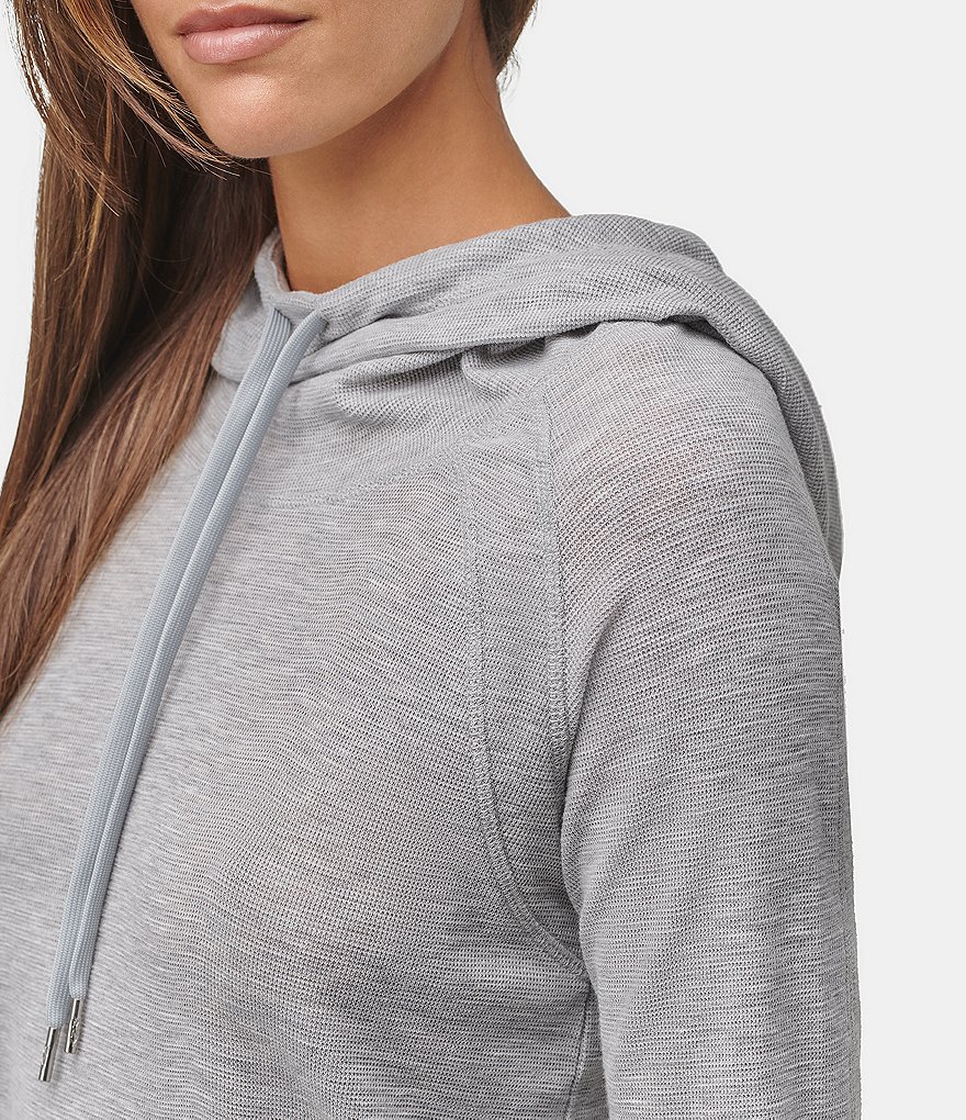 Marc New York Micro Waffle 3/4 Sleeve Funnel Neck Hoodie