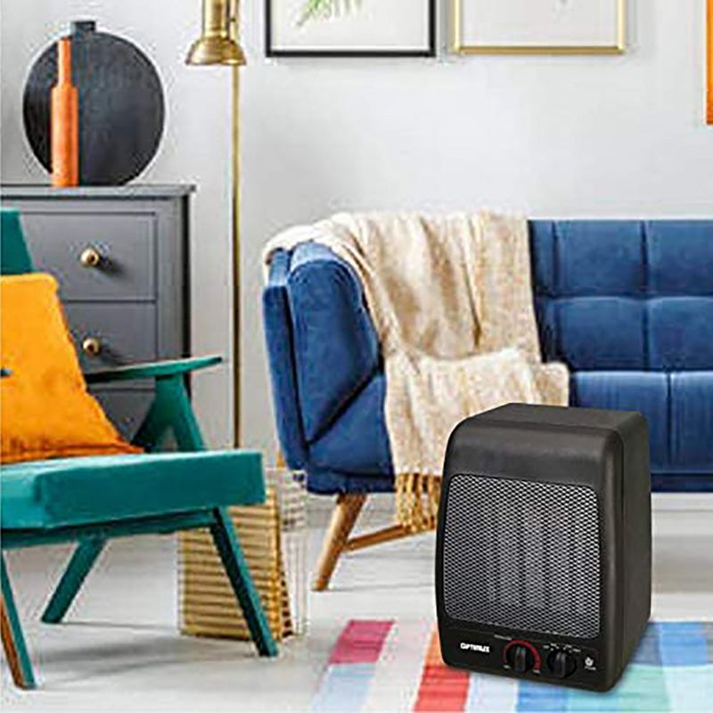 Optimus H-7000 Portable Electric Ceramic Room Heater with Automatic Thermostat Control and Fan Function for Indoor Home Space Heating