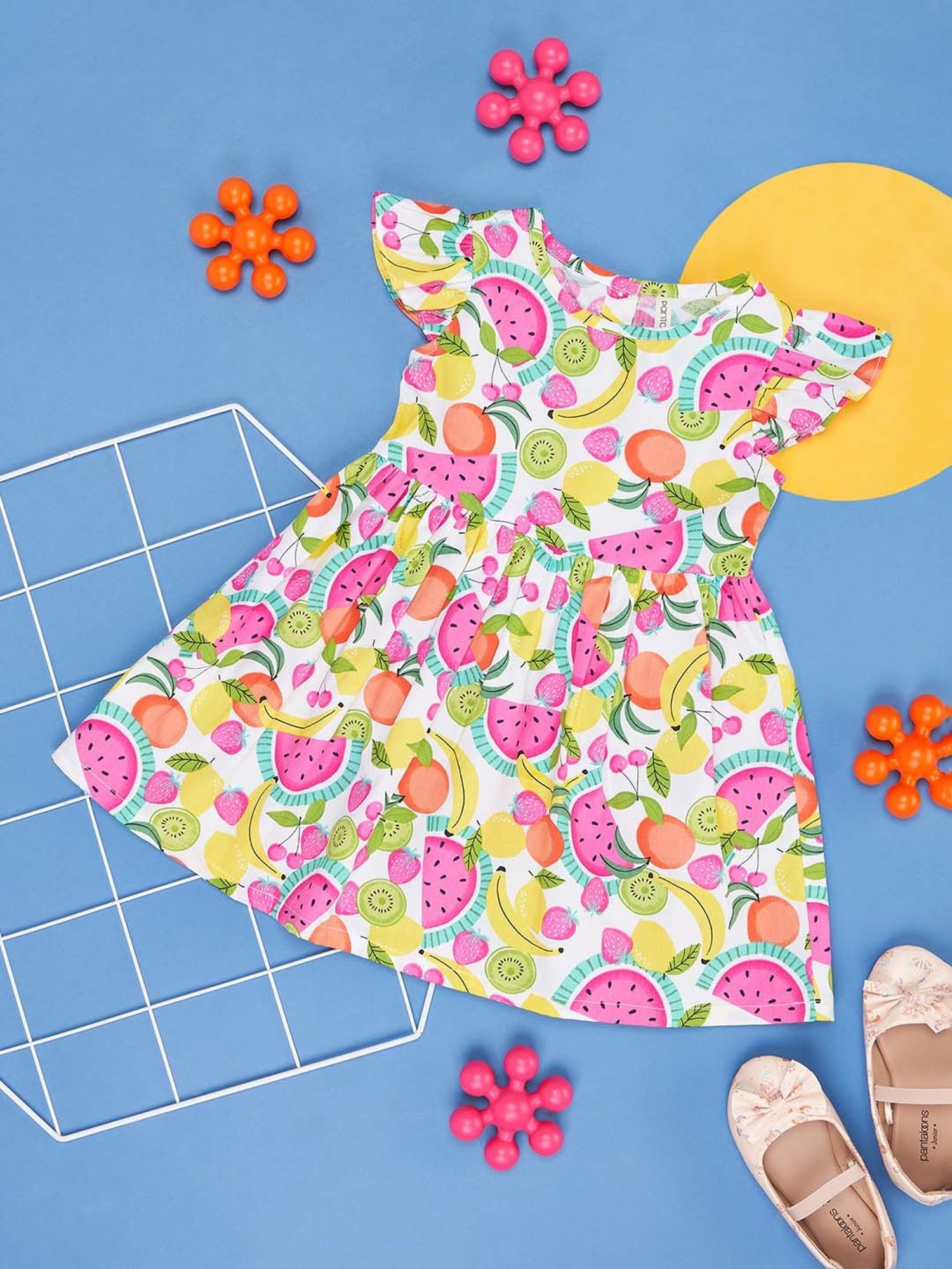 Nauti Nati Kids Blue Embroidered Dress