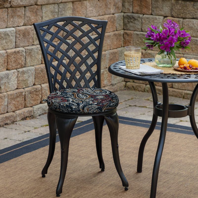 2pk Palmira Paisley Outdoor Seat Cushions Blue - Arden Selections