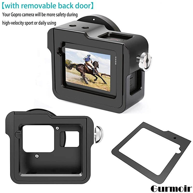 Case Aluminum Alloy Frame Housing for Gopro Hero 7 BlackHero2018 Action Camera Protective Metal Side Open Shell with 52mm UV Filter and Back Door