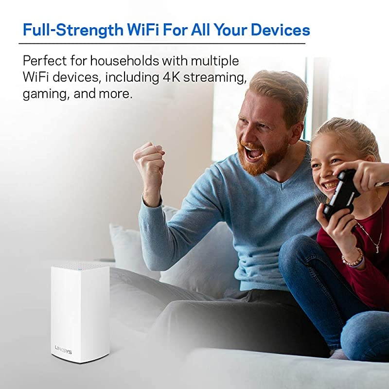 Velop Mesh Router Home Mesh WiFi System for WholeHome WiFi Mesh Network 1PackUs White
