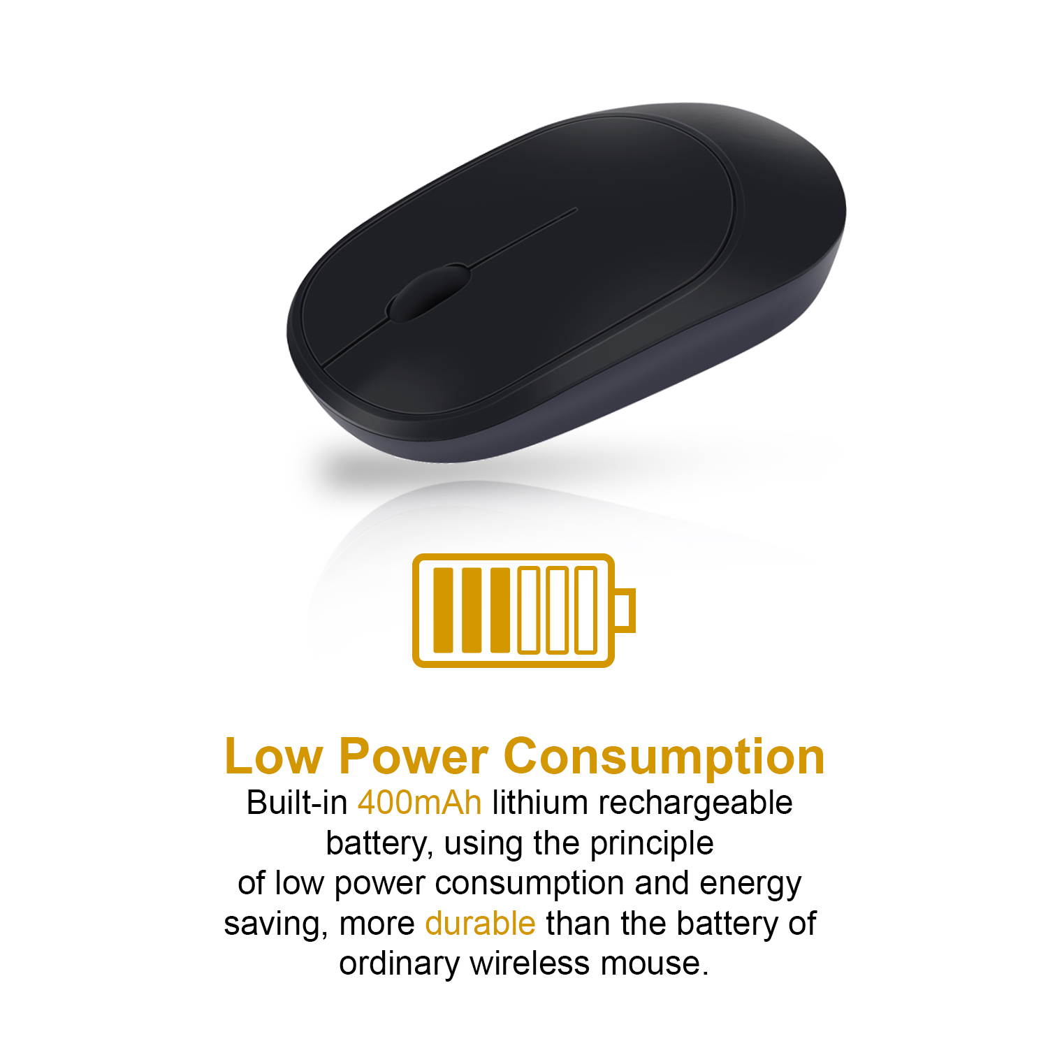 Anivia 2.4G Rechargeable Wireless Mouse with USB Receiver, Portable Ultra-Thin Noiseless Mouse for Notebook, PC, Laptop, Computer, MacBook &ndash;Gradient color