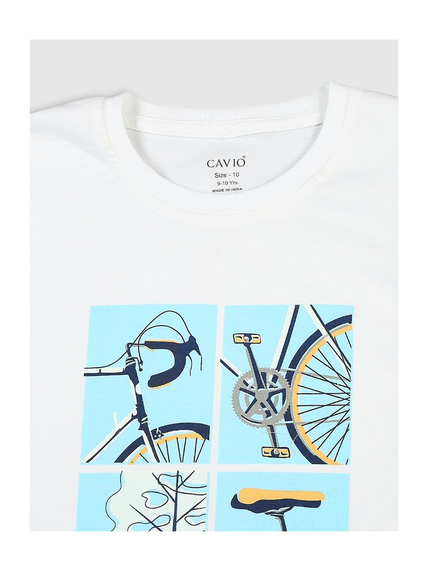 Cavio Kids Sky Blue & White Checks Full Sleeves Shirt with T-Shirt