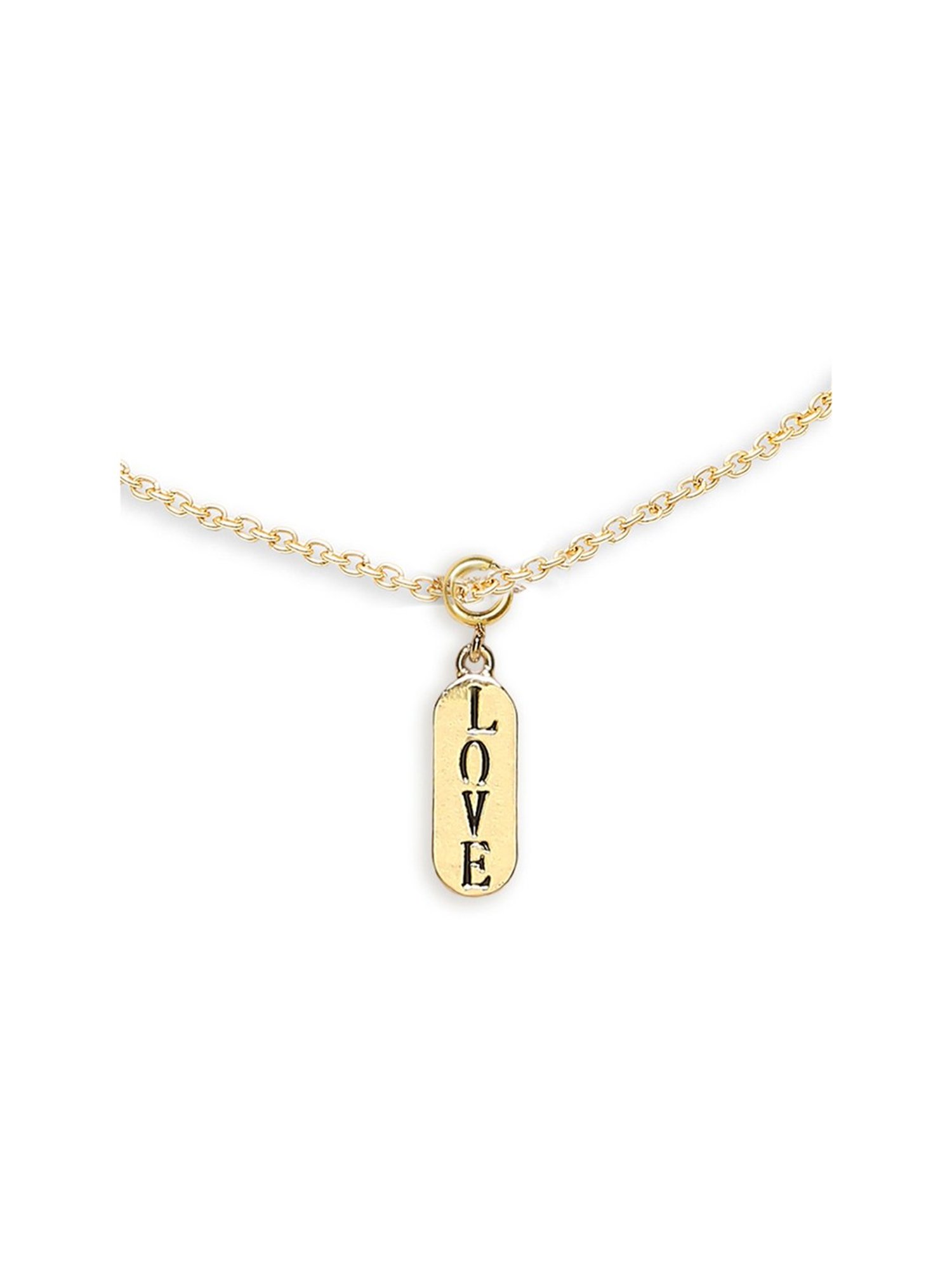 OOMPH Gold-Tone Love Charm Delicate Fashion Stylish Latest Anklet for Women