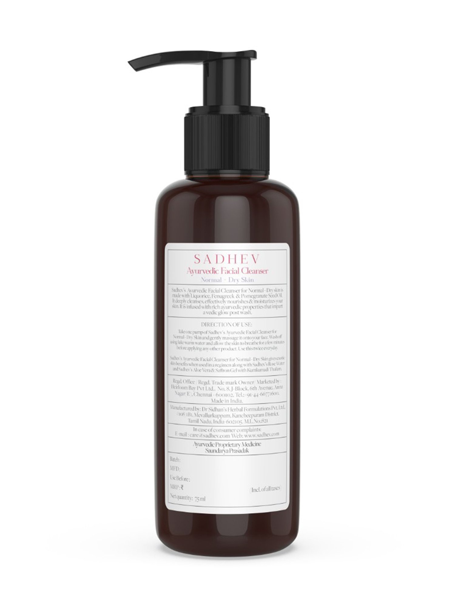 SADHEV The Art Of Ayurveda Ayurvedic Facial Cleanser Normal - Dry Skin - 75 ml