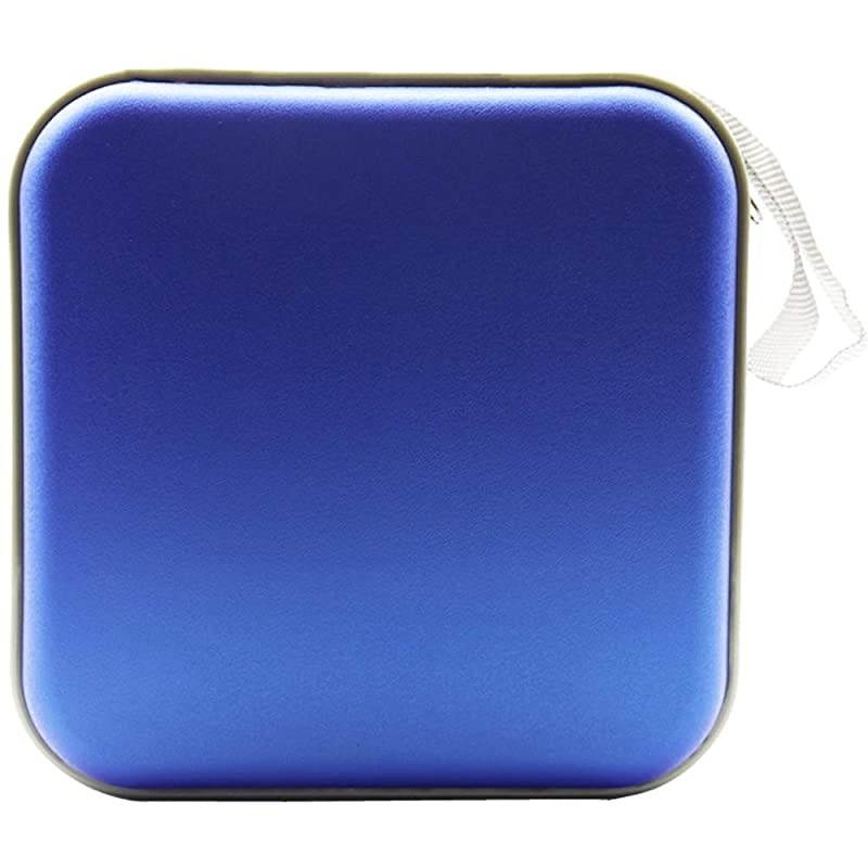 CD Case 40 Capacity DVD Storage DVD Case Holder VCD Wallet Organizer Protective Hard Plastic Portable Case Blue