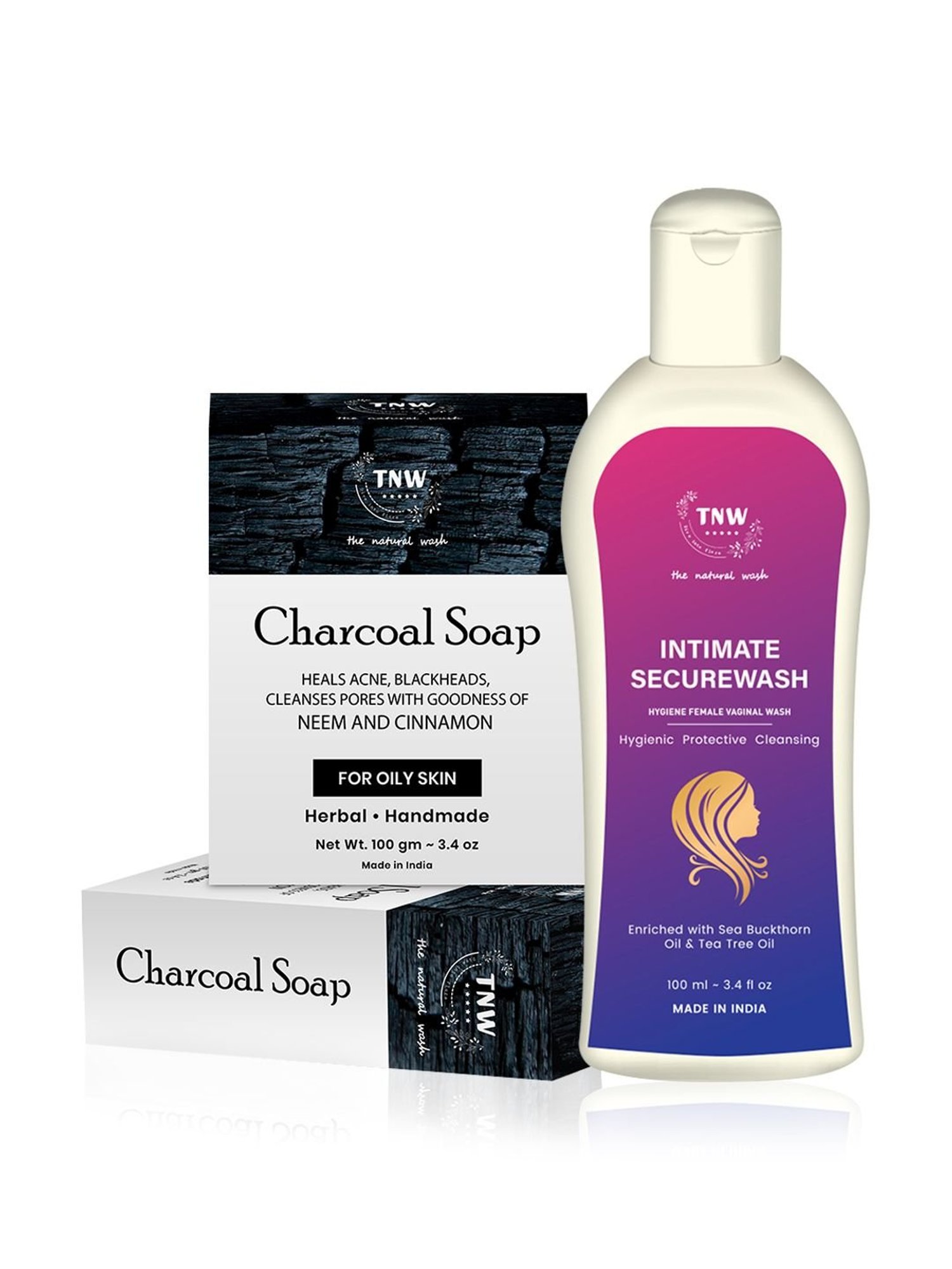 TNW-The Natural Wash Charcoal Soap & Intimate Wash