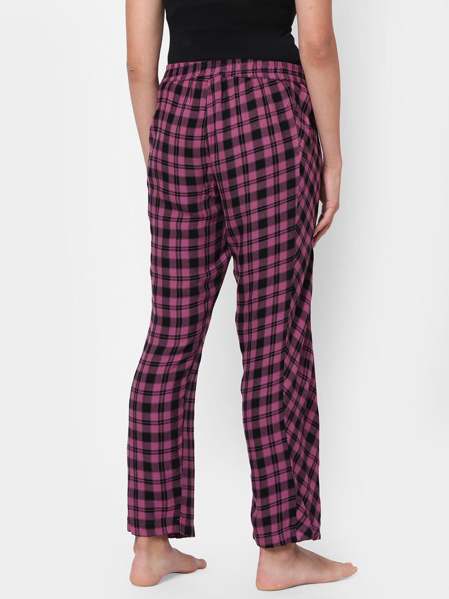Mystere Paris Pink & Black Checks Pyjamas