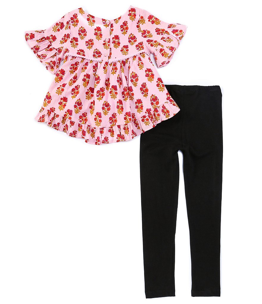 Ally B Big Girls 7-16 Flutter-Sleeve Dotted Top & Shorts Set