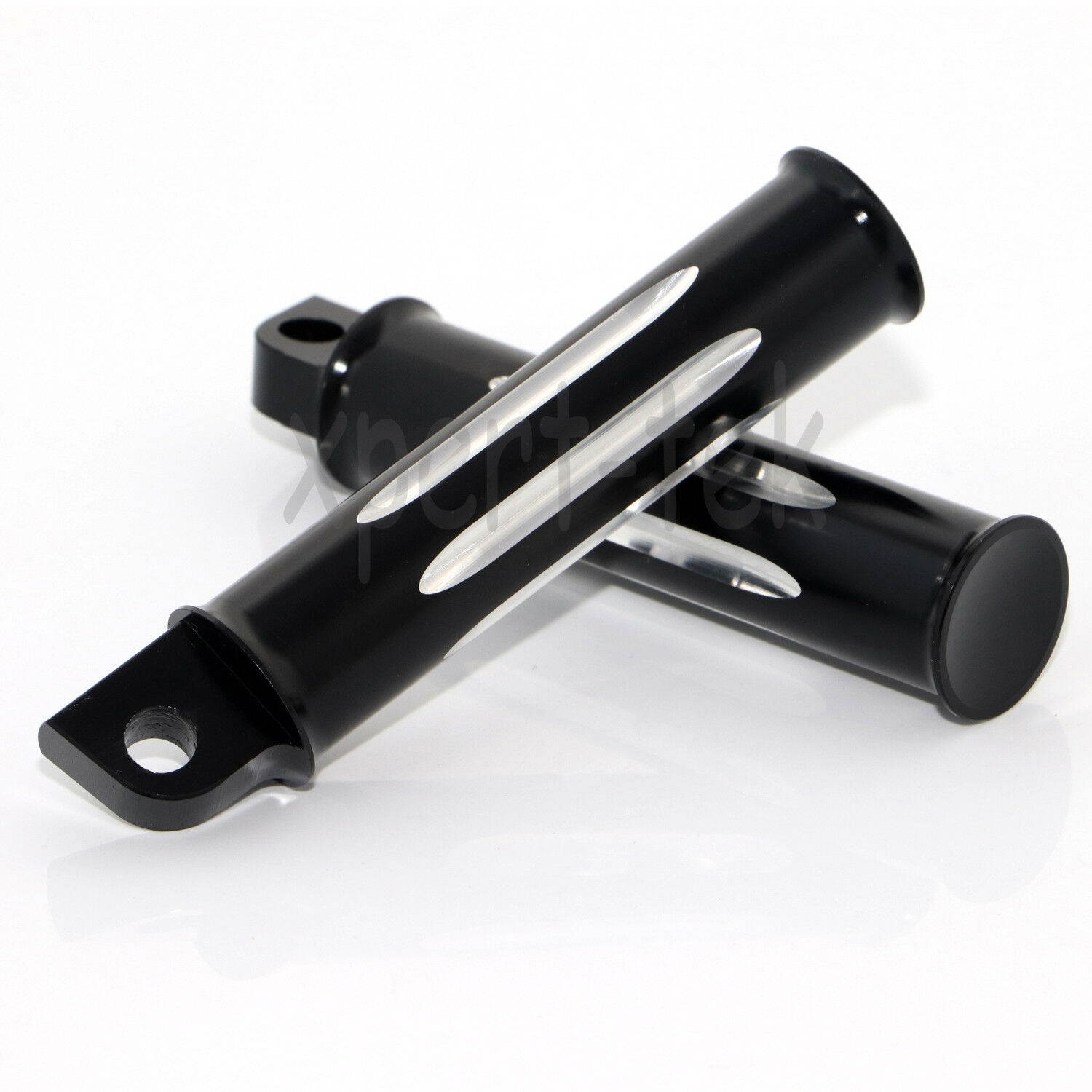 CNC Deep Cut Motorcycle Black Foot Pegs For Harley Chopper Touring Sportster USA