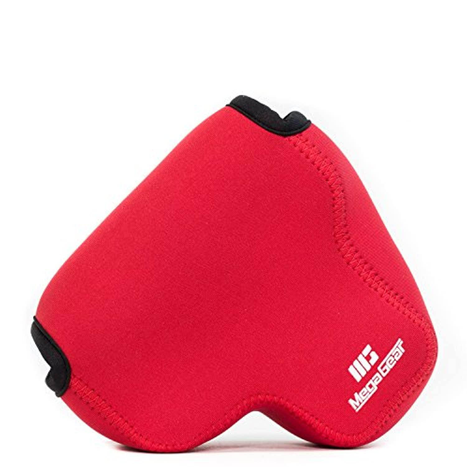 Megagear Panasonic Lumix Dc-FZ80, FZ82, Dc-FZ70, FZ72 Ultra Light Neoprene camera case, with carabiner - Red - Mg1169