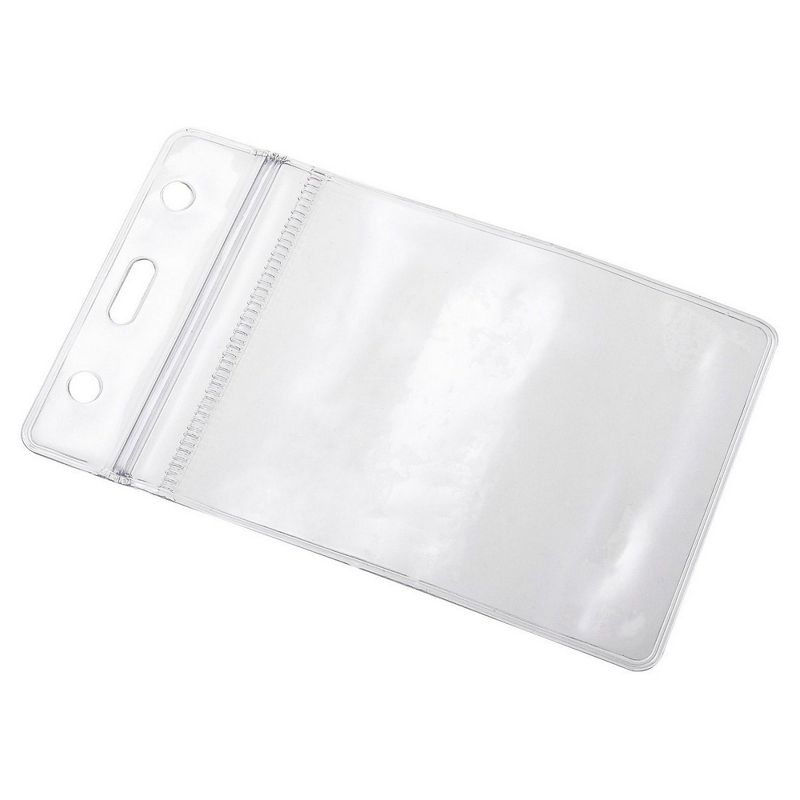 100-Pack Id Badge Holder, Plastic, Waterproof, Resealable, Clear, 4.3x2.7 Inches