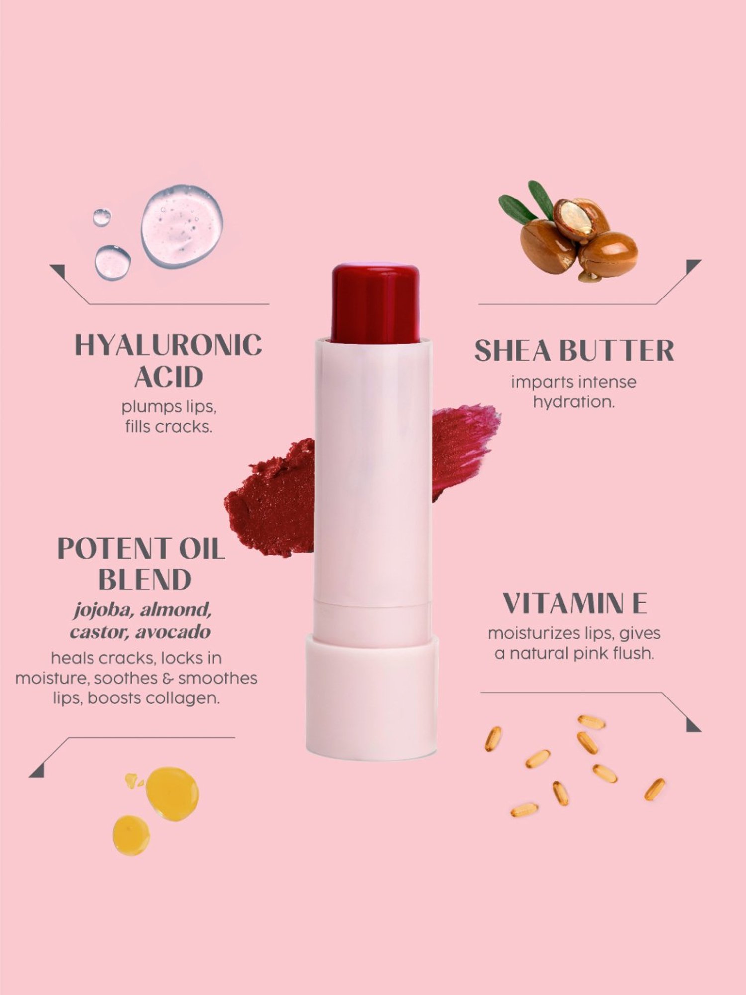 House of Makeup Jam Packed Tinted Lip Superfood Fresh Plum - 3.8 gm