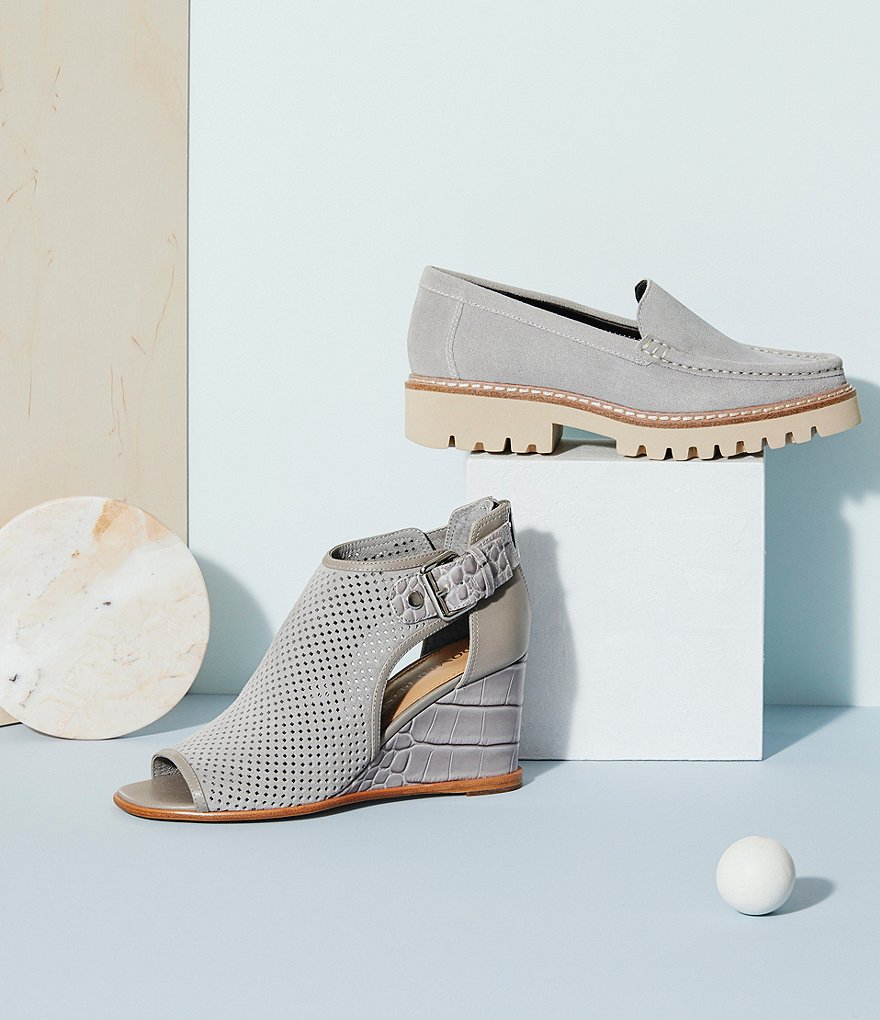 Donald Pliner Hope Suede Lugged Block Heel Loafers