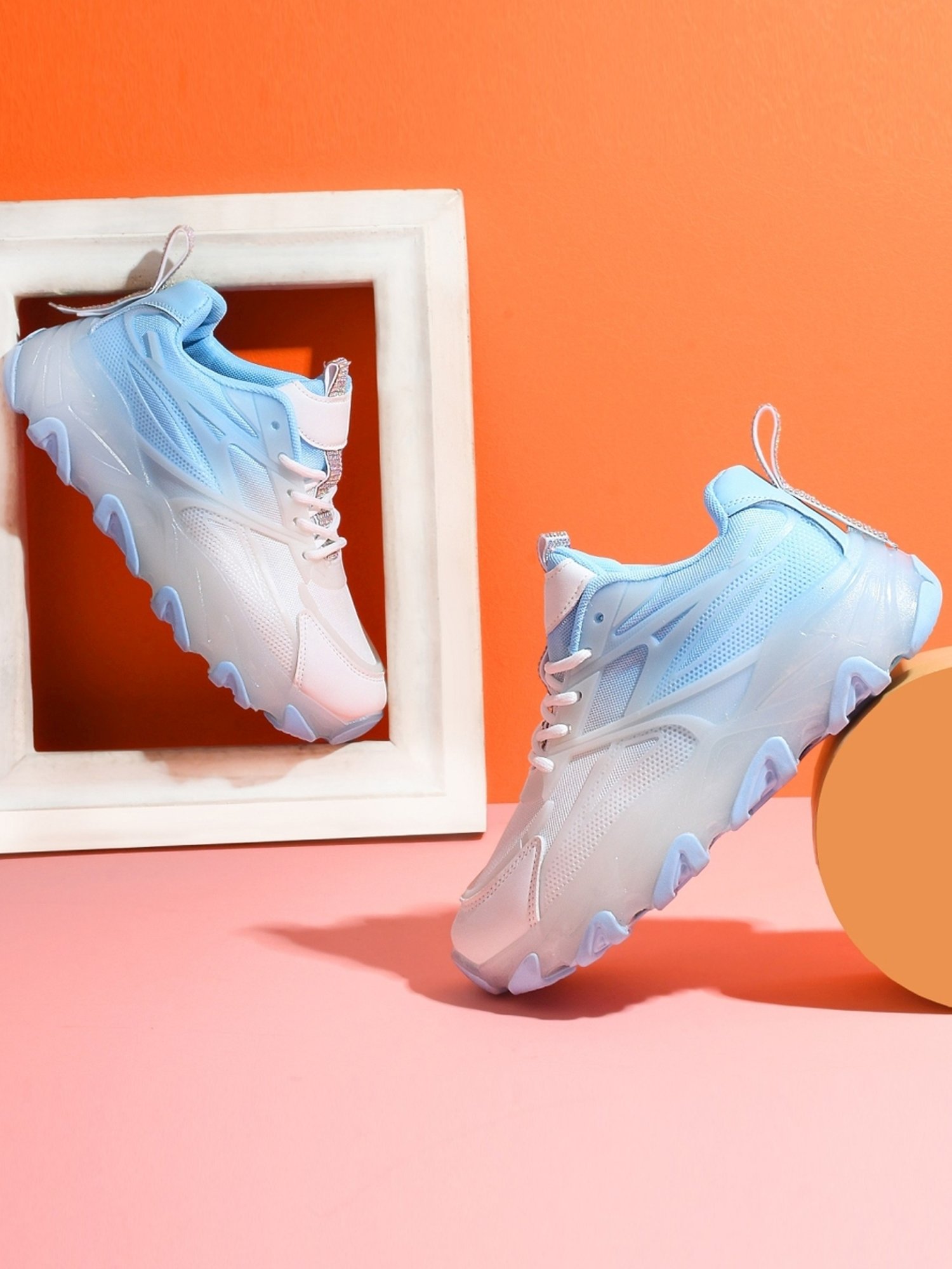 The White Pole Women's Blue Casual Sneakers