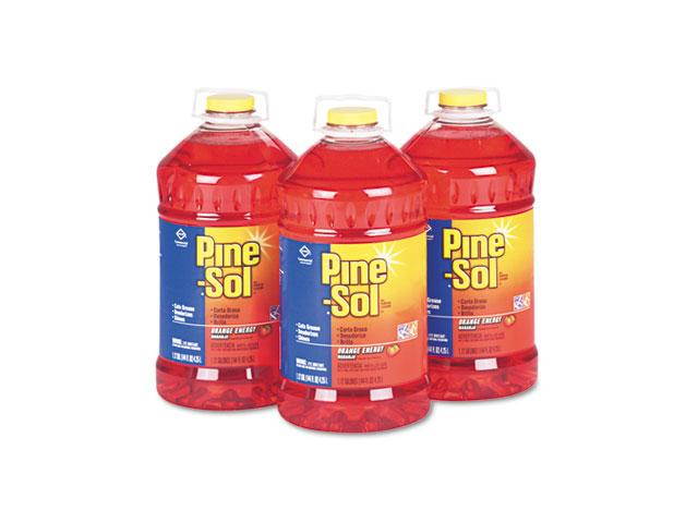 Clorox 41772CT Pine-Sol All-Purpose Cleaner, Orange Scent, 144 oz. Bottle, 3/Carton