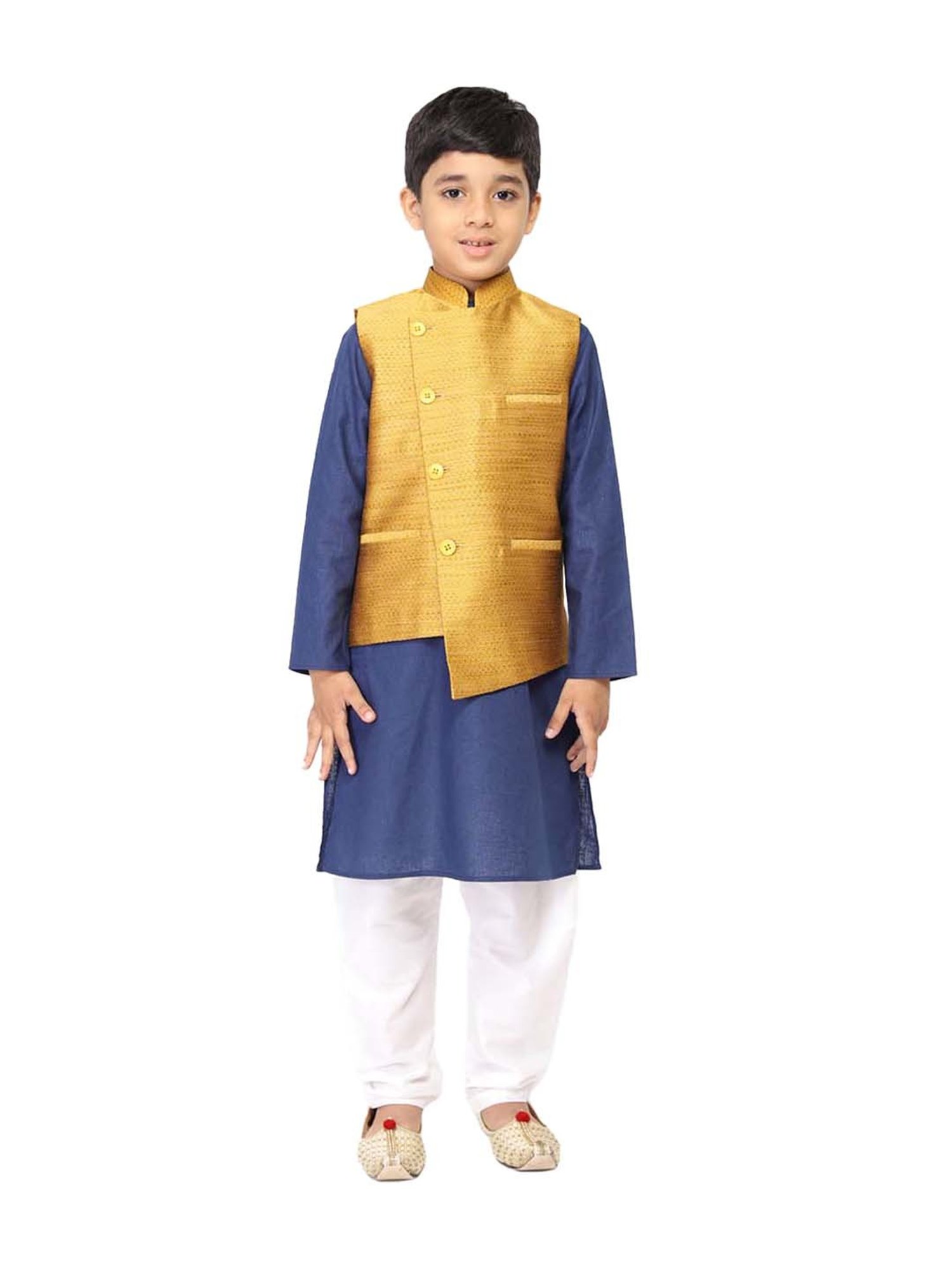 TABARD Kids Yellow Regular Fit Nehru Jacket