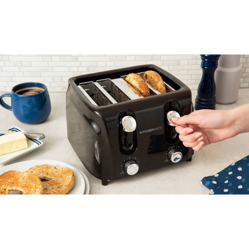 KitchenSmith 4 Slice Toaster - Black