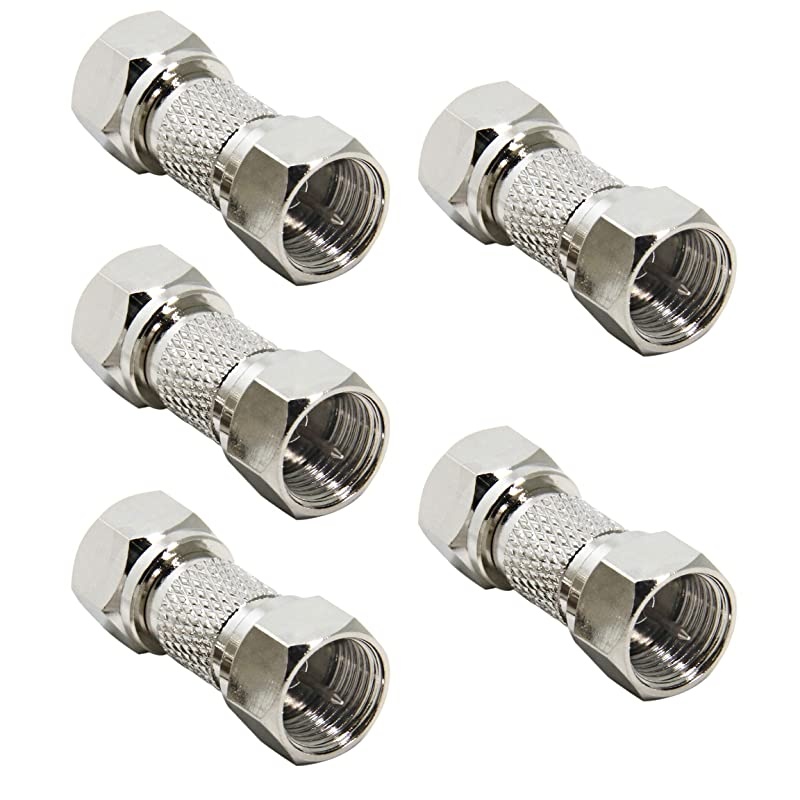 TV Cable Connector 5Pack F Male to Male Coaxial Adapter 75 Ohm  Cable Extension Coupler for TV Antenna Cord Splitter Amplifier