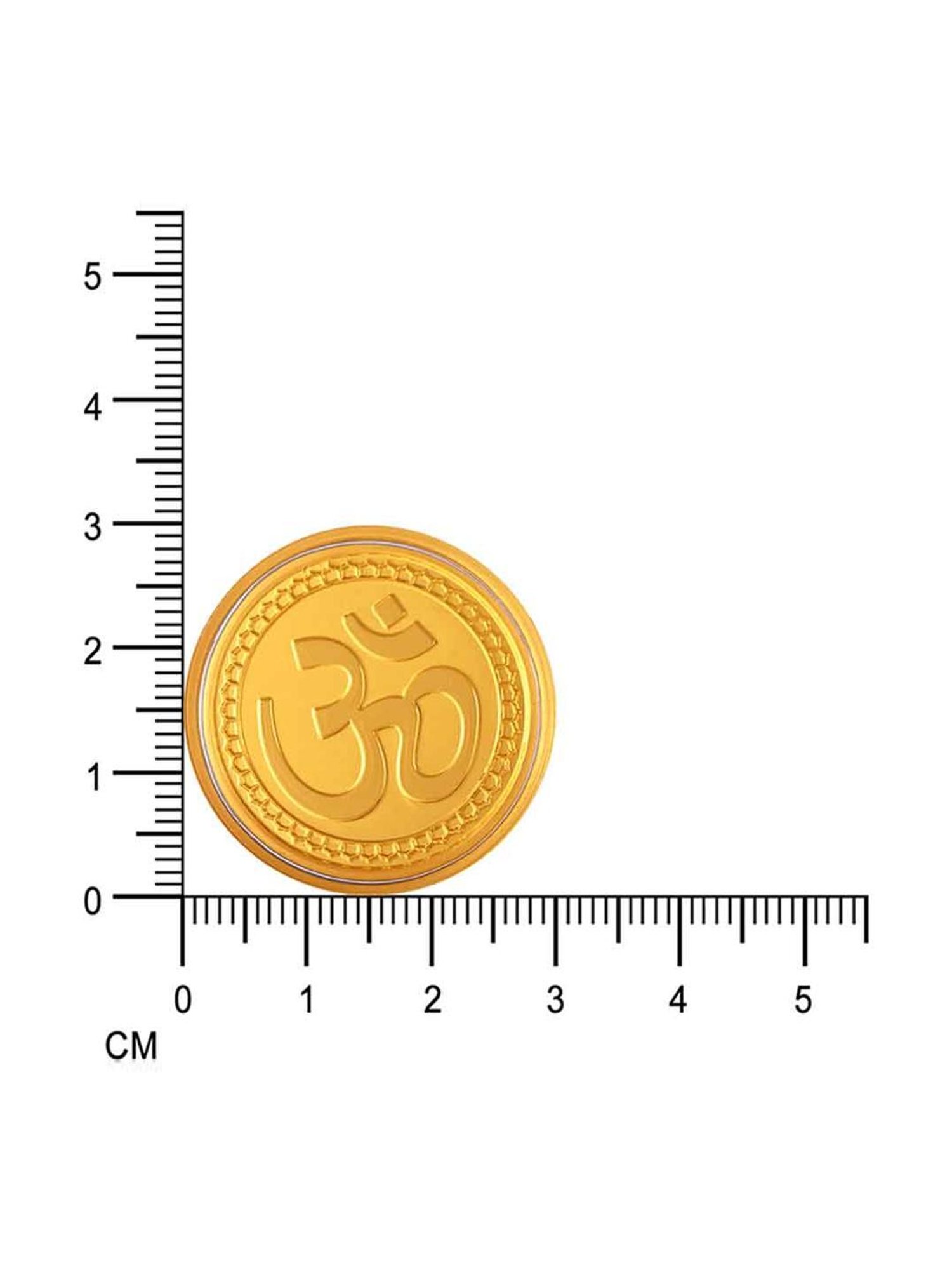 P.C. Chandra Jewellers OM-Inscribed 24k (999) 0.3gm Yellow Gold Foil Coin