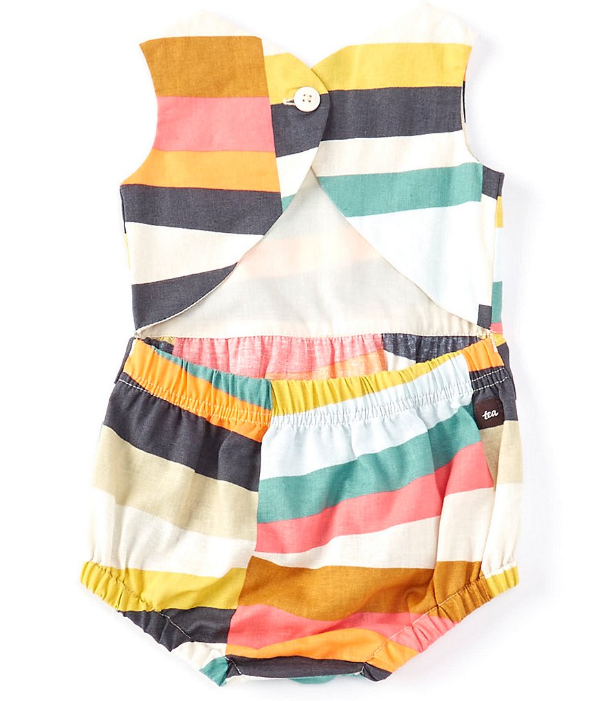 Tea Collection Baby Girls Newborn-24 Months Peekaboo Cut-Out Chevron Romper
