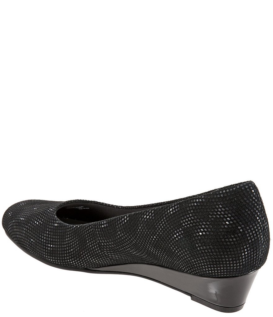 Trotters Lauren Patent Suede Leather Wedges