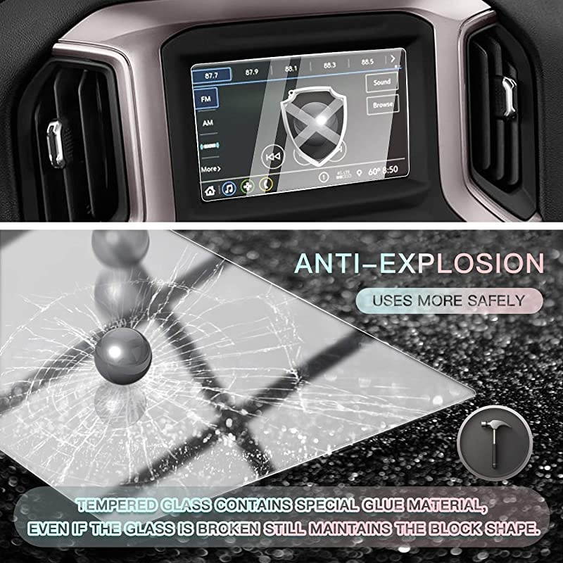 for 2019 2020 2021 Silverado 1500 Infotainment 3 Car Touchscreen Navigation Touch Screen Protector, HD Clear Tempered Glass 9H Scratch Resistance (7IN)