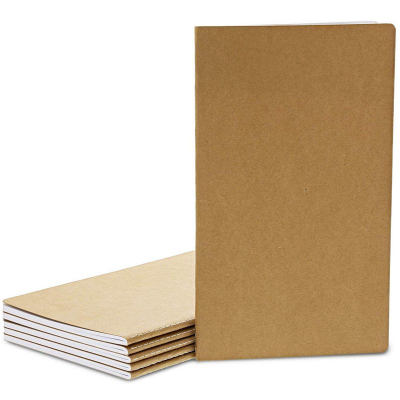 Paper Junkie 6-Pack Brown Kraft Lined Journal Notebook (9.75 x 5.75 in, 80 Pages)