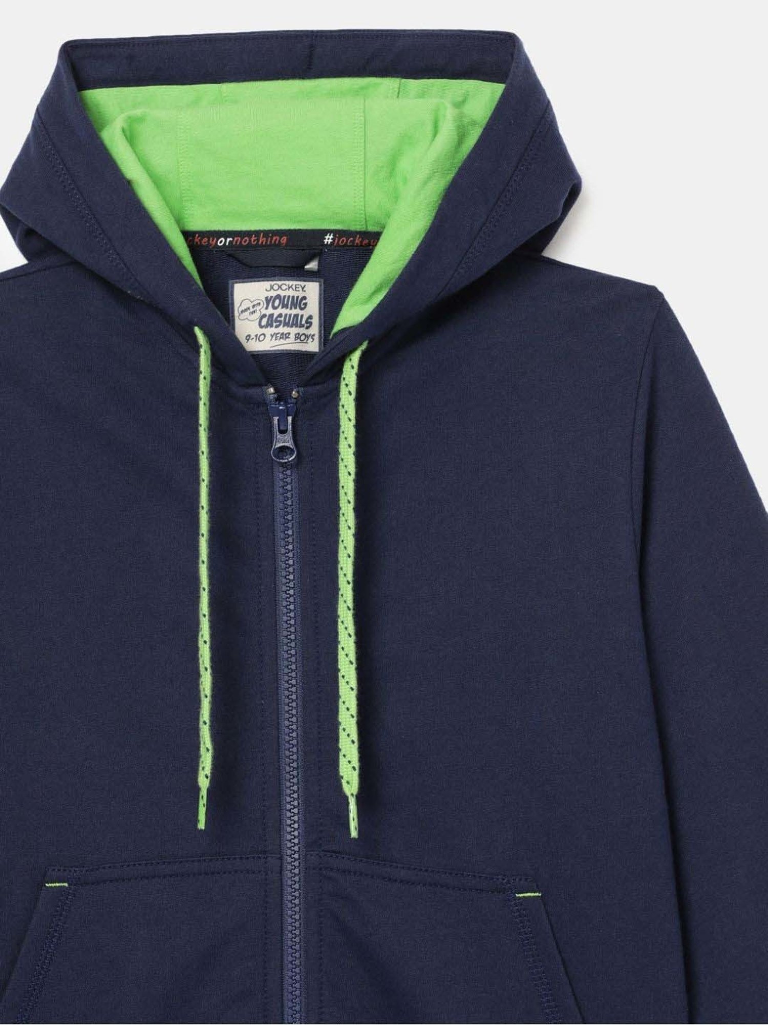 Jockey Kids Navy Cotton Printed Full Sleeves Jacket