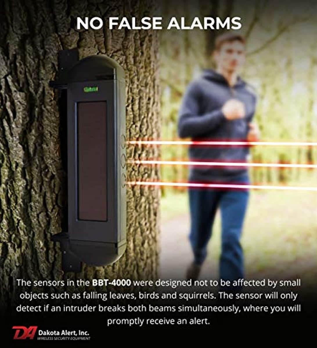 Dakota Alert BBA-4000 Solar Powered Break Beam Alarm Kit - BBT-4000 Infrared Wireless Transmitter and DCR-4000 Driveway Alarm Receiver, Up to 1 Mile Operating Range