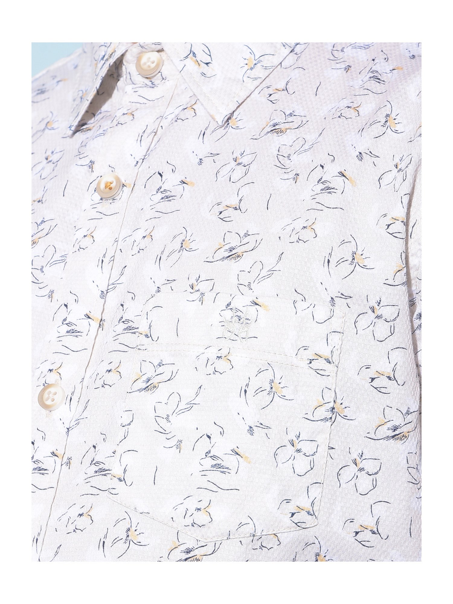 Crimsoune Club Kids Beige Printed Full Sleeves Shirt