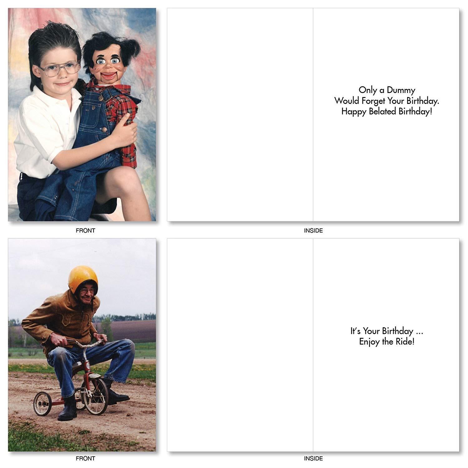 AC6334BDG-B1x10 'Another Year Older, Another Awkward Family Photo': Assorted Box of 10 Funny Birthday Cards, with Envelopes (10 Designs, 1 Card Per Design)