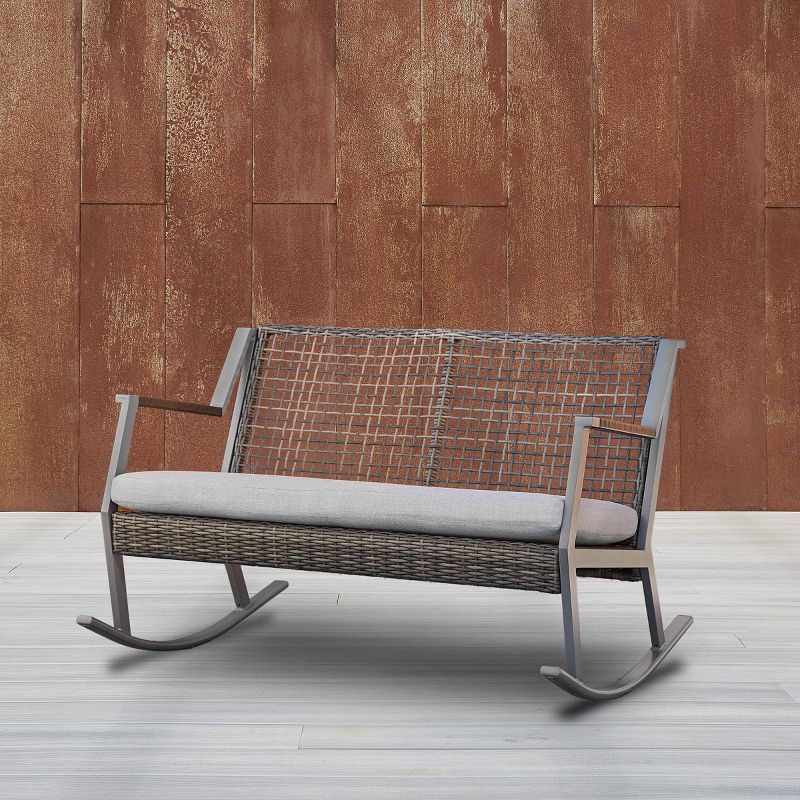 Calvin Two Seat Rocker Gray - Real Flame