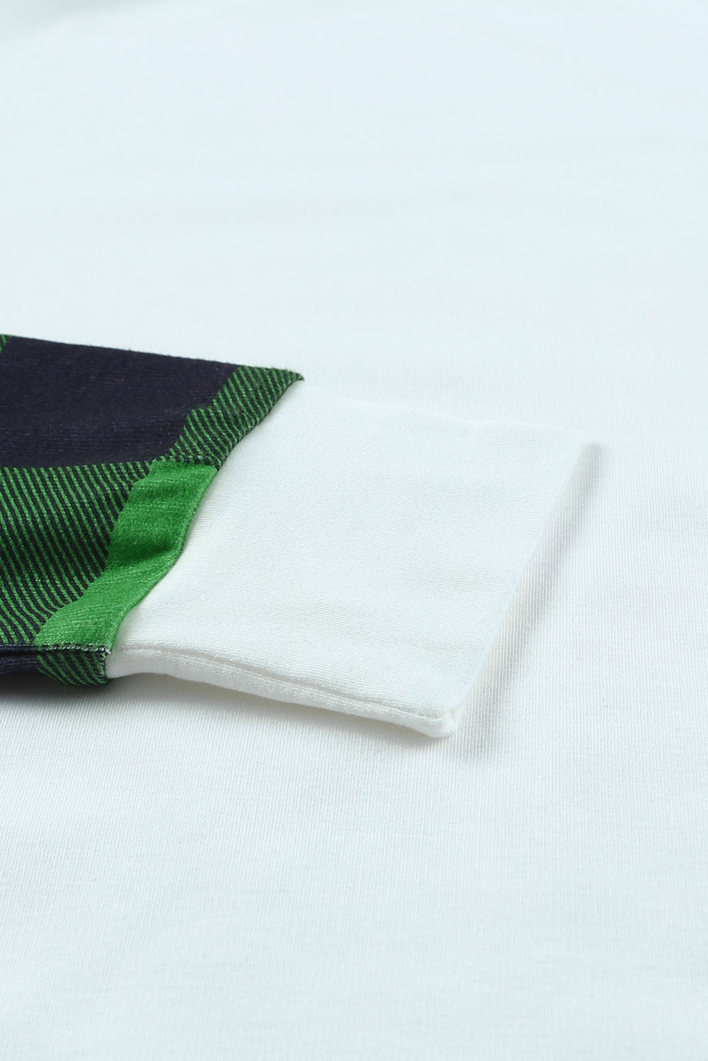 Blank Sweatshirt - Green Casual Buffalo Plaid Raglan Sleeve Top Customized