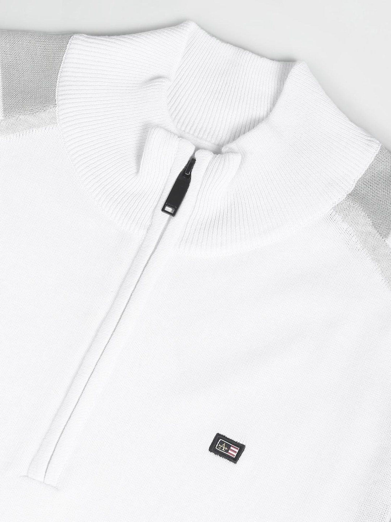 Arrow Sport White Regular Fit Self Pattern Sweater