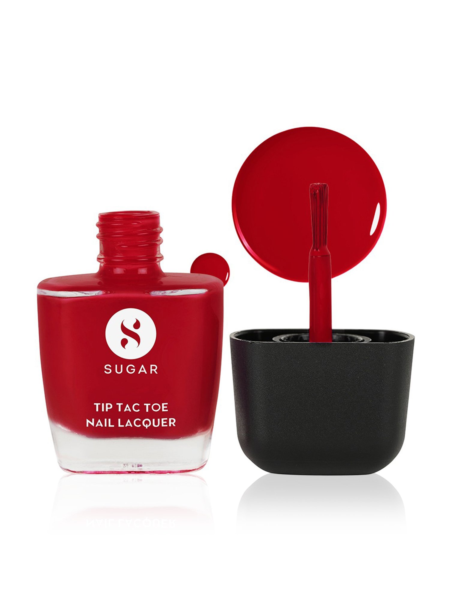 SUGAR Cosmetics Tip Tac Toe Nail Lacquer Classic 25 Crimson Canpoy - 9 ml