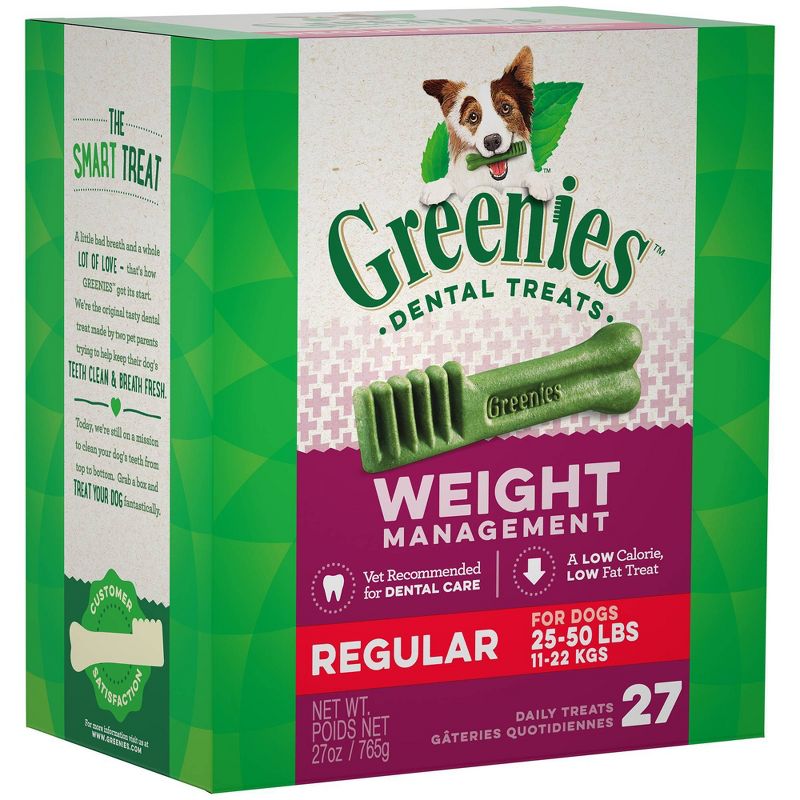 Greenies Weight Management Regular Chicken Dental Dog Treats - 27ct