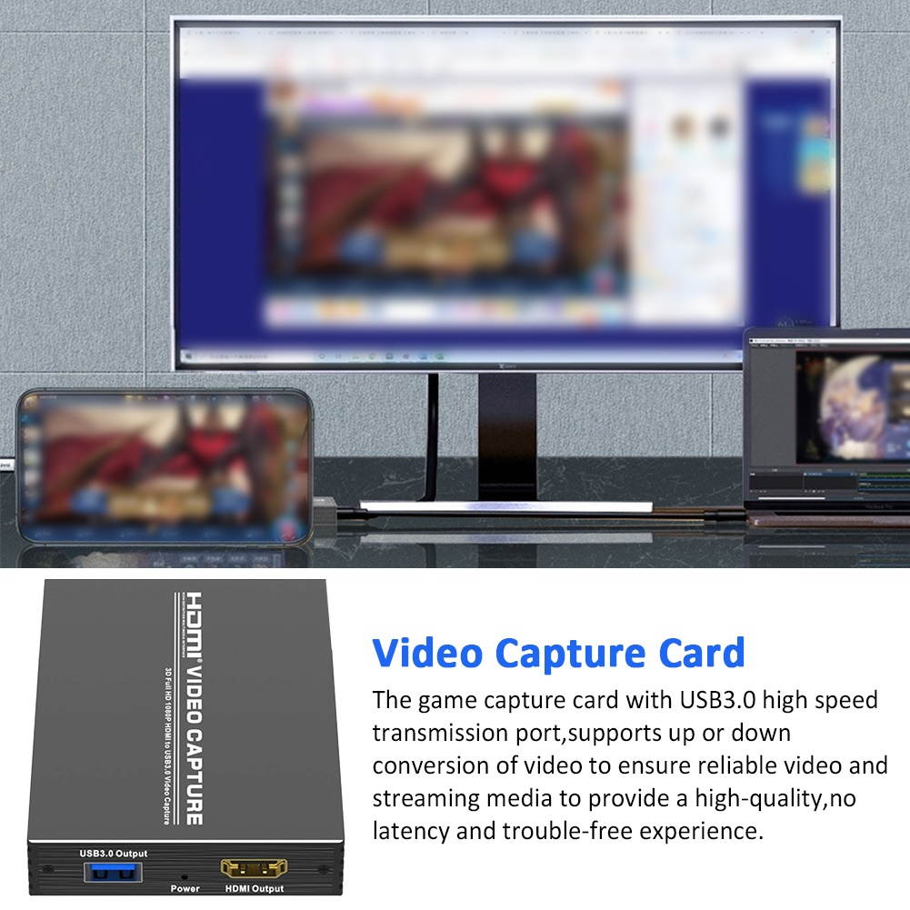 4K 1080P HDMI To USB3.0 Video Capture Card Live Streaming Camera DVD Camcorder