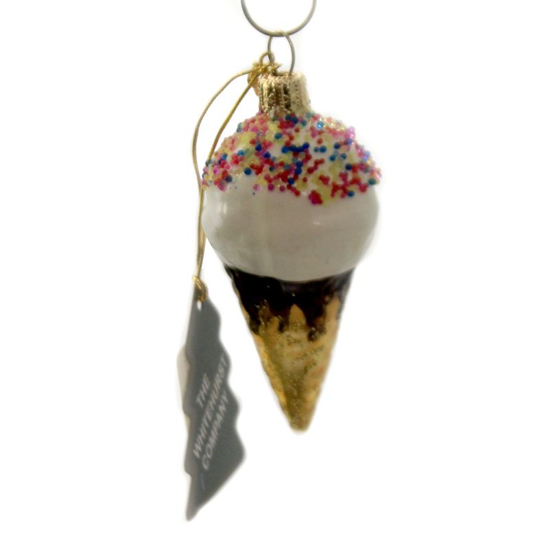Holiday Ornaments 2.75" Ice Cream Cone. Sprnkles Sugar Cone  -  Tree Ornaments