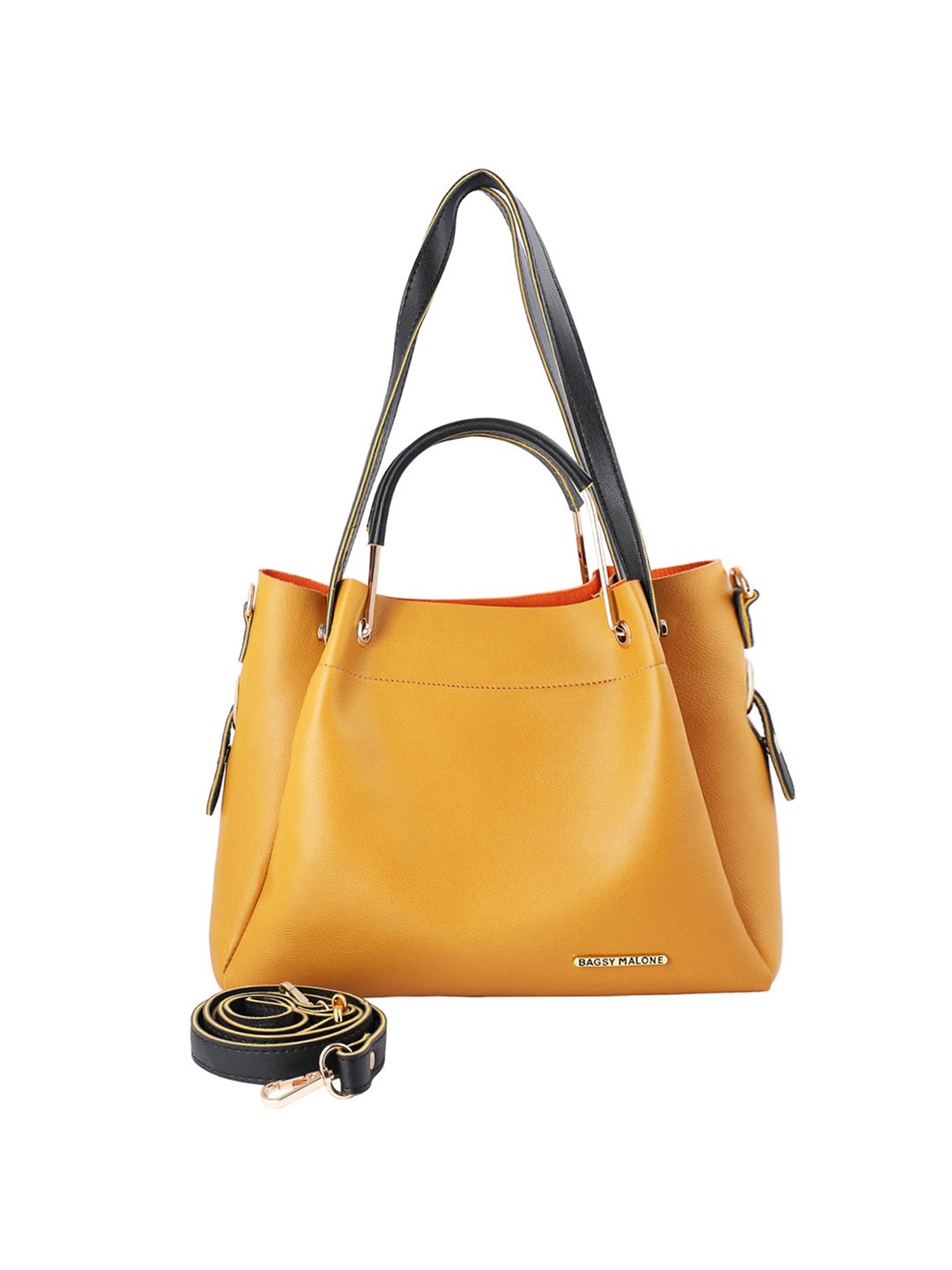 Bagsy Malone Ochre Yellow Shoulder Handbag with Sling Handbag
