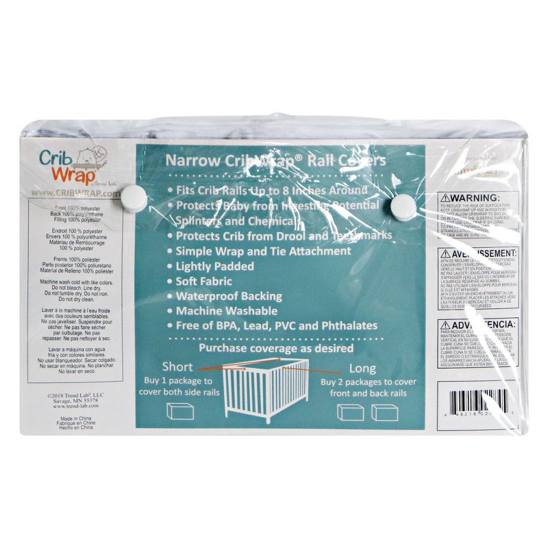 Trend Lab Short Gray Fleece Narrow Crib Rail Cover