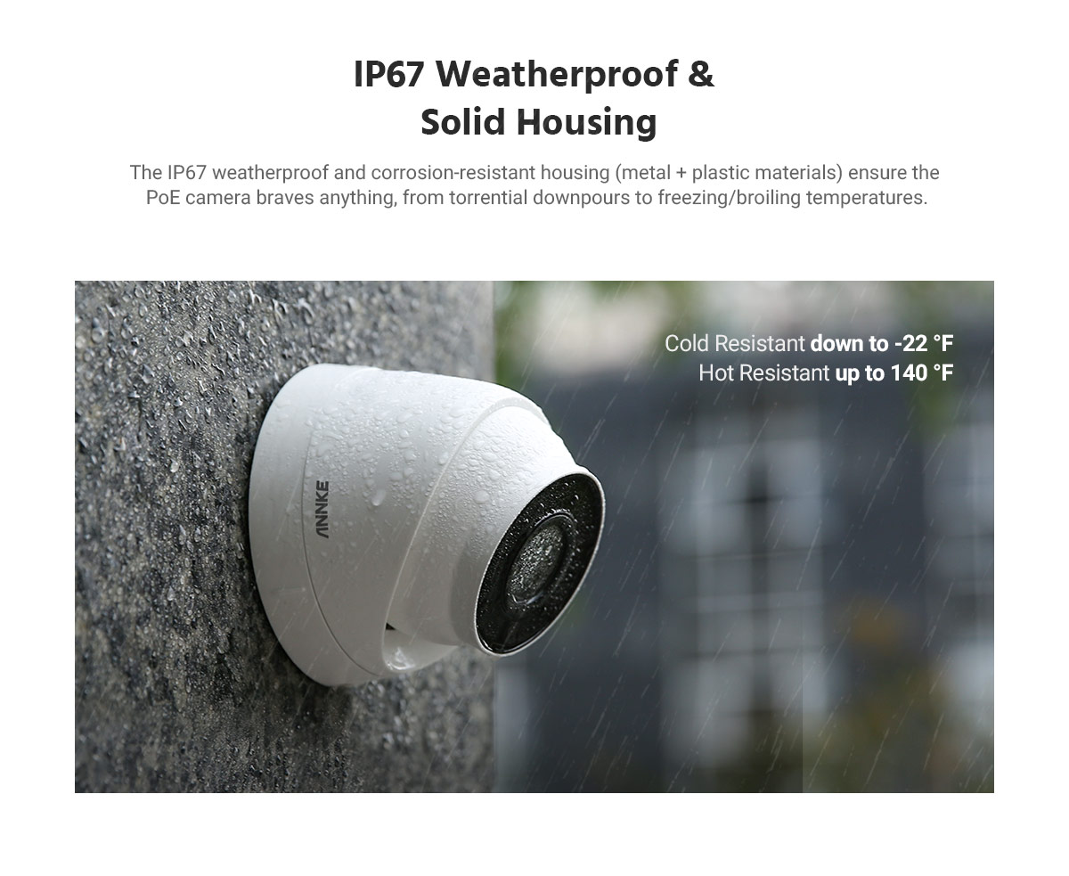 ANNKE H800 8MP 4K Ultra HD PoE ONVIF 8CH NVR Turret Security Camera System with H.265+ Coding 4K Wired HD Outdoor Indoor IP67 Weatherproof Cameras -1TB