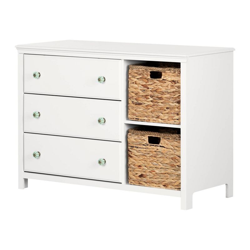 Bella Kids' 3 Drawer Dresser with Cubbies White - Room & Joy