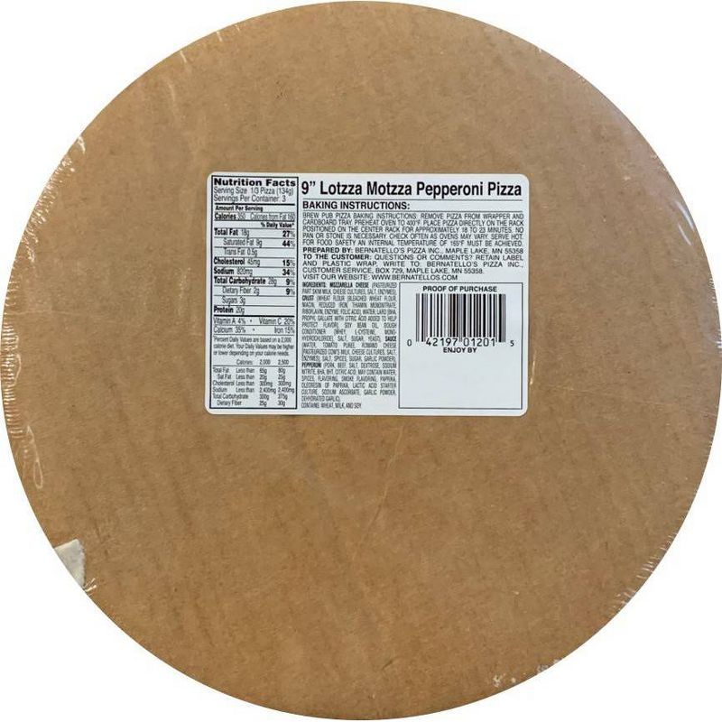 Brew Pub Lotzza Motzza Pepperoni 9-inch Frozen Pizza 13.1oz