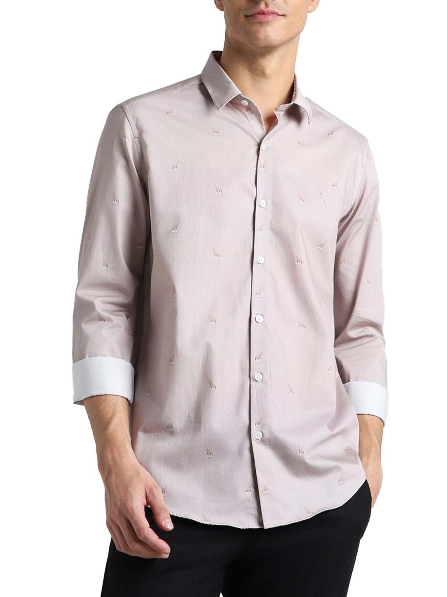 Simon Carter London Purple Printed Slim Fit Shirt