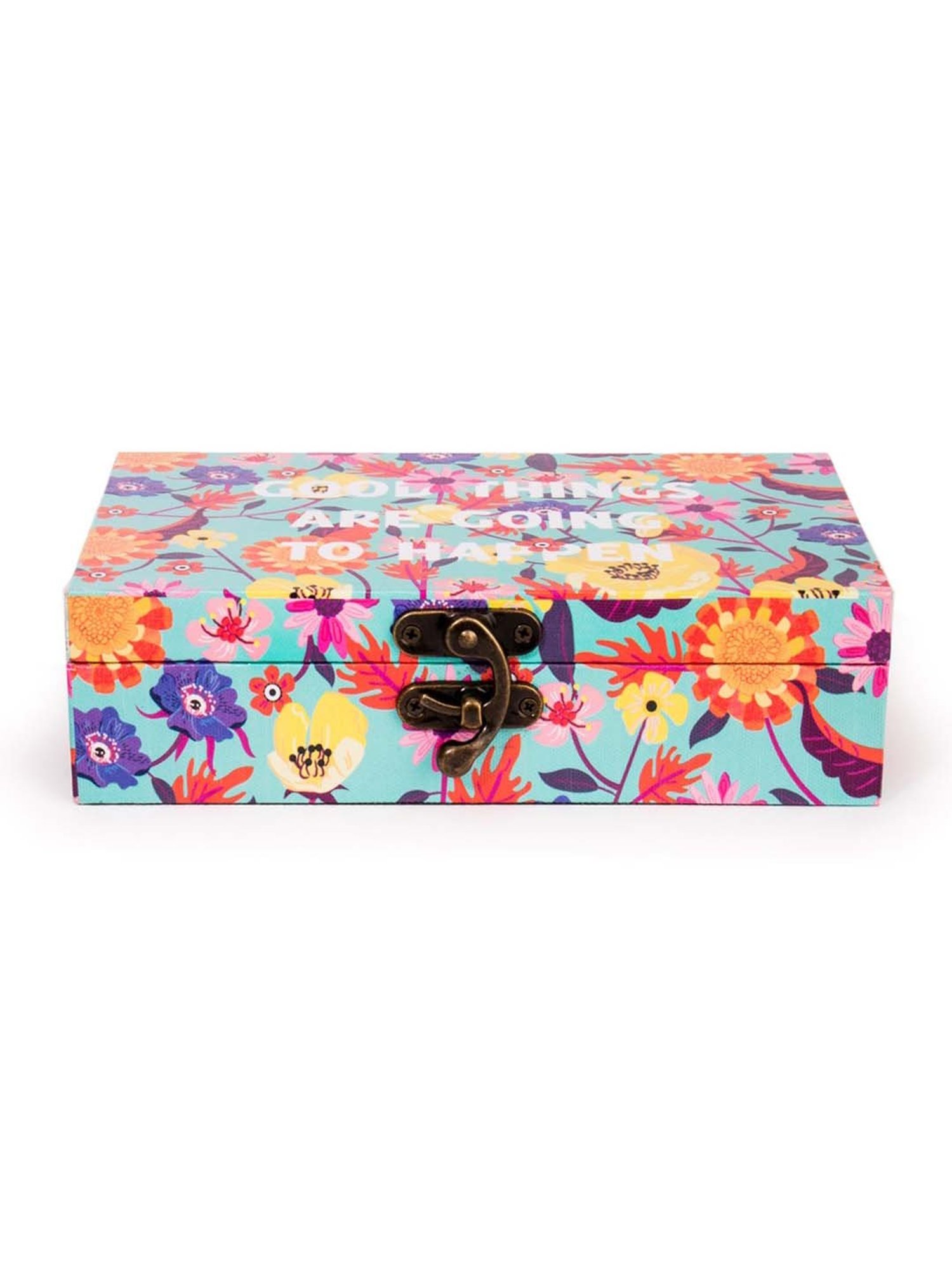 Chumbak Good Things Turquoise Storage Box - Set of 1