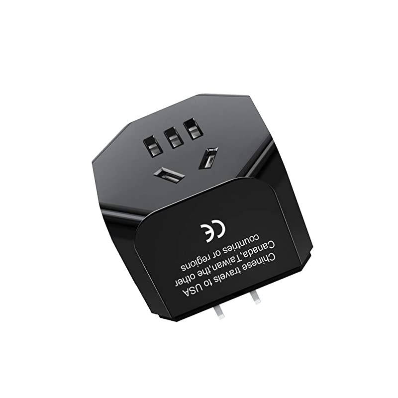 Canada Japan Thailand Travel Plug Adapter by IKITS Convert Australia China New Zealand to Socket Type B Compact amp Safe Universal Grounded Pin International Charger Plug Adaptor Black