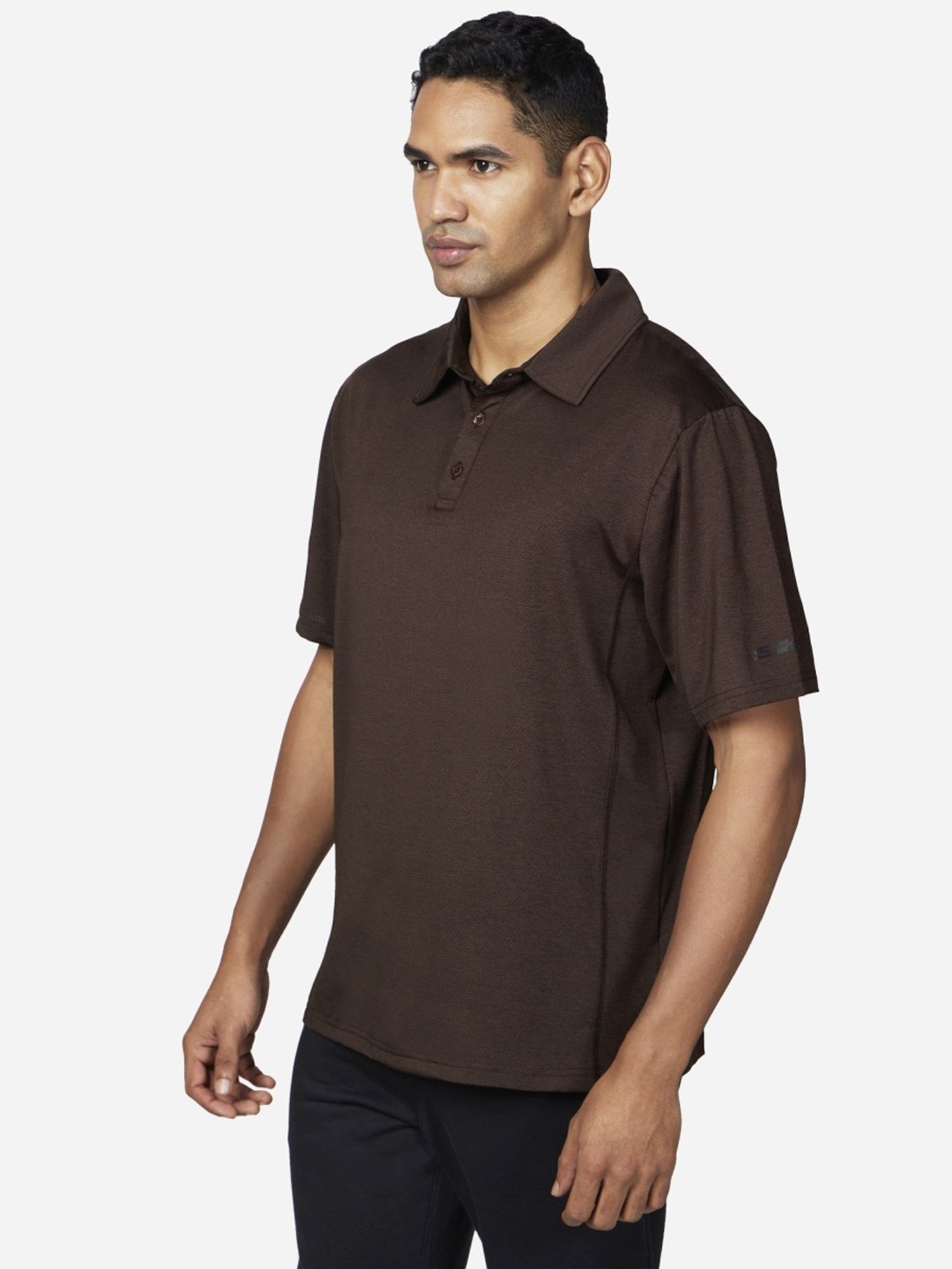 Skechers Brown Regular Fit Polo T-Shirt